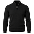 The Kensington Black Quarter-Zip Sweater | DRENVOSSK